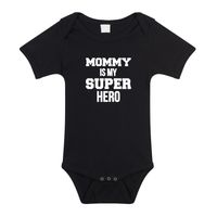 Mommy super hero geboorte cadeau / kraamcadeau romper zwart voor babys 92 (18-24 maanden)  -