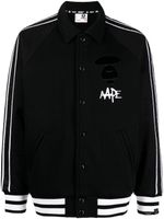 AAPE BY *A BATHING APE® veste bomber rayée à logo imprimé - Noir - thumbnail