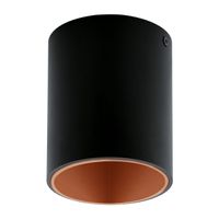 EGLO plafondspot Polasso - zwart/koper - Ø10 cm - Leen Bakker