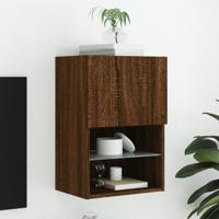 Tv-meubel met LED-verlichting 40,5x30x60 cm bruin eikenkleur