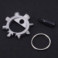 Multifunctionele draagbare buiten sleutel ketting schroevendraaier fiets reparatie tools (zilver)