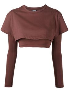 Jacquemus t-shirt Le Double T-shirt à design superposé - Marron