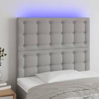 Hoofdbord LED 90x5x118/128 cm stof lichtgrijs