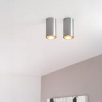 2x Canopus fero s by LUSENZ - Cilindervormige opbouwspot in geborsteld gunmetal grijs