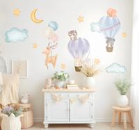 Aquarel ballon safari muursticker