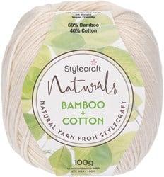 Stylecraft Naturals - Bamboo + Cotton DK 7128 Ecru