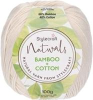 Stylecraft Naturals - Bamboo + Cotton DK 7128 Ecru