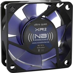 NoiseBlocker BlackSilent XR-2 PC-ventilator Zwart, Blauw (transparant) (b x h x d) 60 x 60 x 25 mm