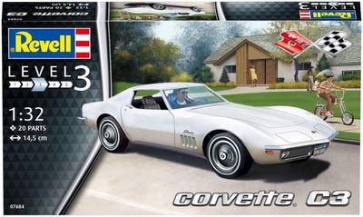 07684 - Modellbausatz Auto 1:32 - Corvette C3 im Maßstab 1:32, Level 3, Orginalgetreue Nachbildung mit Vielen Details -