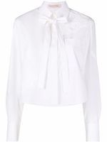 Valentino Garavani chemise crop à col noué - Blanc