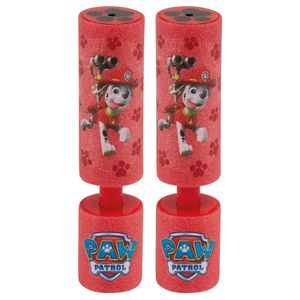 2x Paw Patrol Marshall waterpistool/waterpistolen van foam rood 15 cm