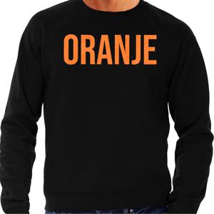 Koningsdag sweater voor heren - oranje - zwart - met glitters - oranje feestkleding