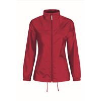 Windjas/windbreaker - dames - rood - met capuchon - thumbnail