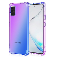 Samsung Galaxy A21S hoesje - Backcover - Extra dun - Transparant - Tweekleurig - TPU - Paars/Blauw - thumbnail