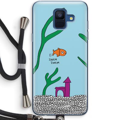 Aquarium: Samsung Galaxy A6 (2018) Transparant Hoesje met koord