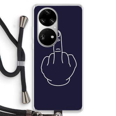 F**k U: Huawei P50 Pro Transparant Hoesje met koord