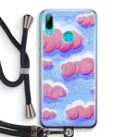 Roze wolken met vogels: Huawei P Smart (2019) Transparant Hoesje met koord