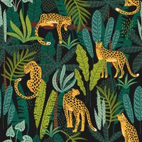 60x luxe tafel diner/lunch servetten 33 x 33 cm in safari/jungle print 3-laags - thumbnail