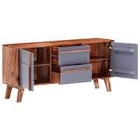 The Living Store Meubels - Sheeshamhouten Dressoir - 120 x 30 x 55 cm - Grijs en Donkerhout - thumbnail