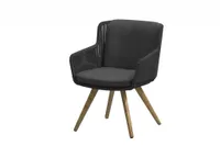Flores  dining chair Teak legs Anthracite with 2 cushions