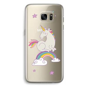 Regenboog eenhoorn: Samsung Galaxy S7 Edge Transparant Hoesje