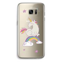 Regenboog eenhoorn: Samsung Galaxy S7 Edge Transparant Hoesje - thumbnail