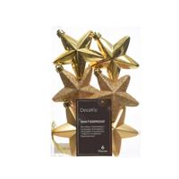Decoris Kersthanger ster goud dia7cm 6-dlg