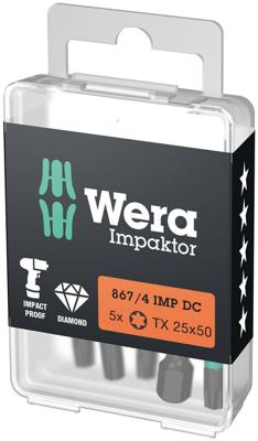 Wera 867/4 IMP DC TORX® DIY Impaktor Bits, TX 25 x 50 mm, 5-delig - 05057665001