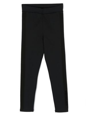 Moncler Enfant legging élastiqué à patch logo - Noir