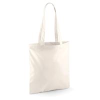 Draagtasje met hengsels - naturel - 42 x 38 cm - katoen - 10 liter - boodschappen - gymtas