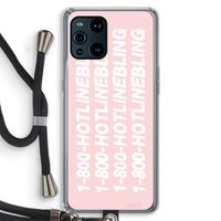 Hotline bling pink: Oppo Find X3 Transparant Hoesje met koord