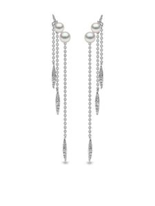 Yoko London boucles d'oreilles Trend en or blanc 18ct ornées de perles et diamants - Argent