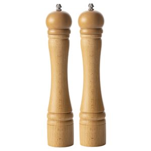 Set van 2x stuks pepermolens/zoutmolens hout beige 30 cm