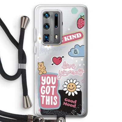 Positivity: Huawei P40 Pro Plus Transparant Hoesje met koord