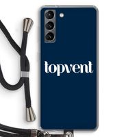Topvent Navy: Samsung Galaxy S21 Transparant Hoesje met koord