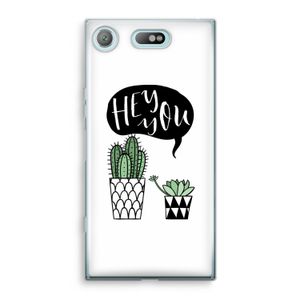 Hey you cactus: Sony Xperia XZ1 Compact Transparant Hoesje