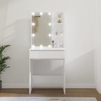 Kaptafel met LED-verlichting 60x40x140 cm hoogglans wit
