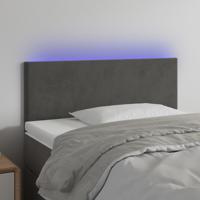 Hoofdbord LED 100x5x78/88 cm fluweel donkergrijs