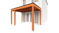 Trendhout Aanbouwveranda Modena 405x300 cm - model links- Plat dak- Hout- Trendhout