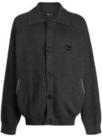 ZZERO BY SONGZIO cardigan Collared Panther à patch logo - Gris