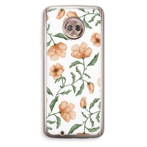 Peachy flowers: Motorola Moto G6 Transparant Hoesje