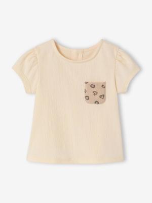 T-shirt met korte mouwen voor babymeisjes vanille