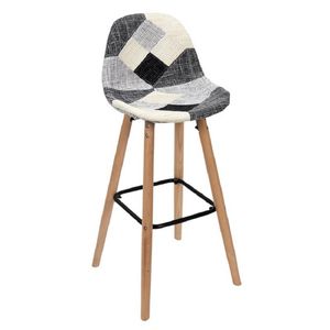 HOME DECO FACTORY Lund Patchwork Barkruk - Grijs