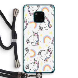 Rainbow Unicorn: Huawei Mate 20 Pro Transparant Hoesje met koord