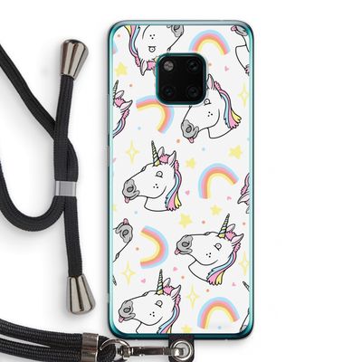 Rainbow Unicorn: Huawei Mate 20 Pro Transparant Hoesje met koord