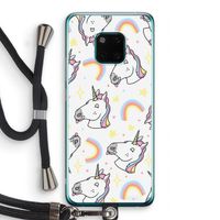 Rainbow Unicorn: Huawei Mate 20 Pro Transparant Hoesje met koord