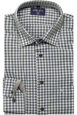 Marvelis Casual Modern Fit Overhemd blauw/groen/wit, Ruit
