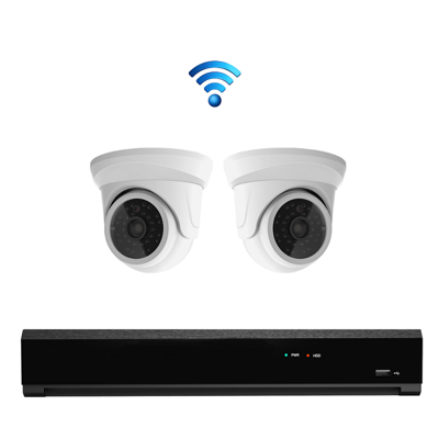 2x Draadloze Professionele 4K Ultra HD IP Dome Bewakingscamera Set - POE NVR Recorder - 8 Kanaals - Nachtzicht & 1TB Opslag