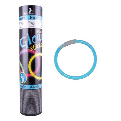 Glow in the dark armbandjes - 100x - blauw - 25 cm - neon glow