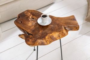 Unieke bijzettafel WILD 40 cm teakhouten salontafel - 36578